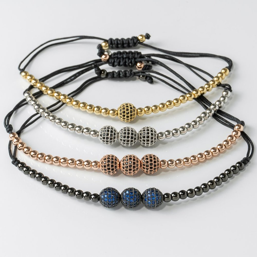 Beaded Charm Bracelets Bundle - Adjustable Size